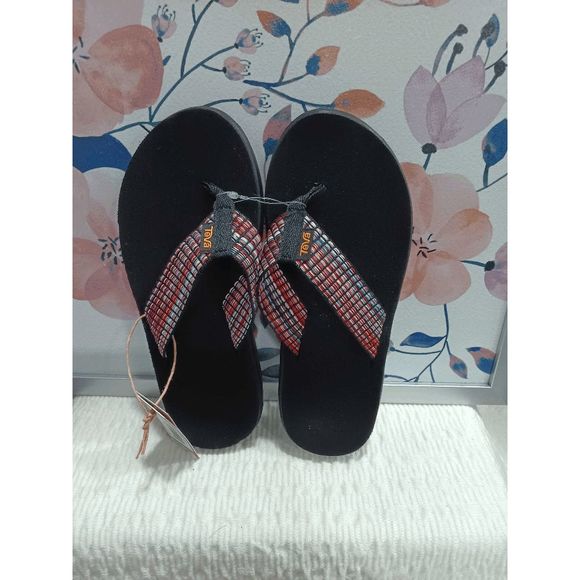 Teva Shoes - Teva Women's Voya Flip Flop Sandals - Bar Street Multi Black 5M